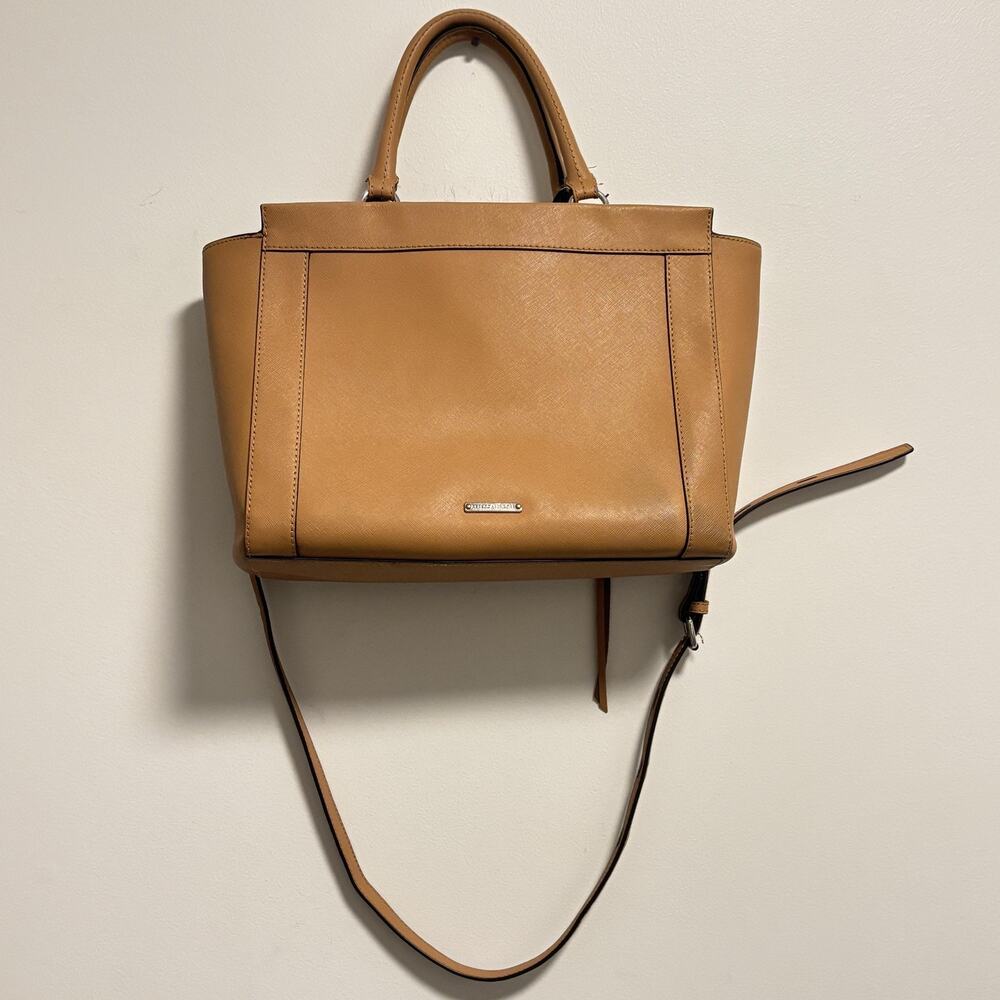 Rebecca Minkoff Bag Women Size Medium Brown Leather Satchel Crossbody Top Handle